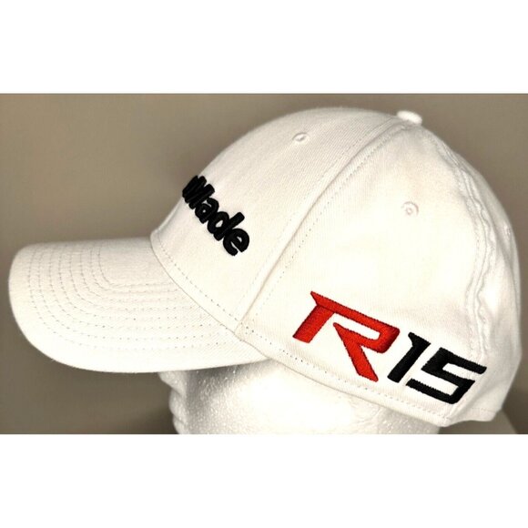 TaylorMade Golf Hat "R15" "Aero Burner" White Cap New Era L/XL Fitted PGA - Picture 2 of 7